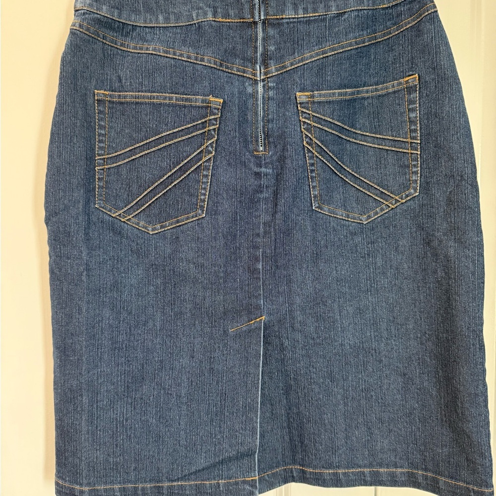 Classic Blue Denim Pencil Skirt - Picture 4 of 7